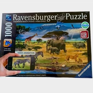 Ravensburger 1000 Piece Puzzle Animals Africa Elephant Zebra Giraffe Animation